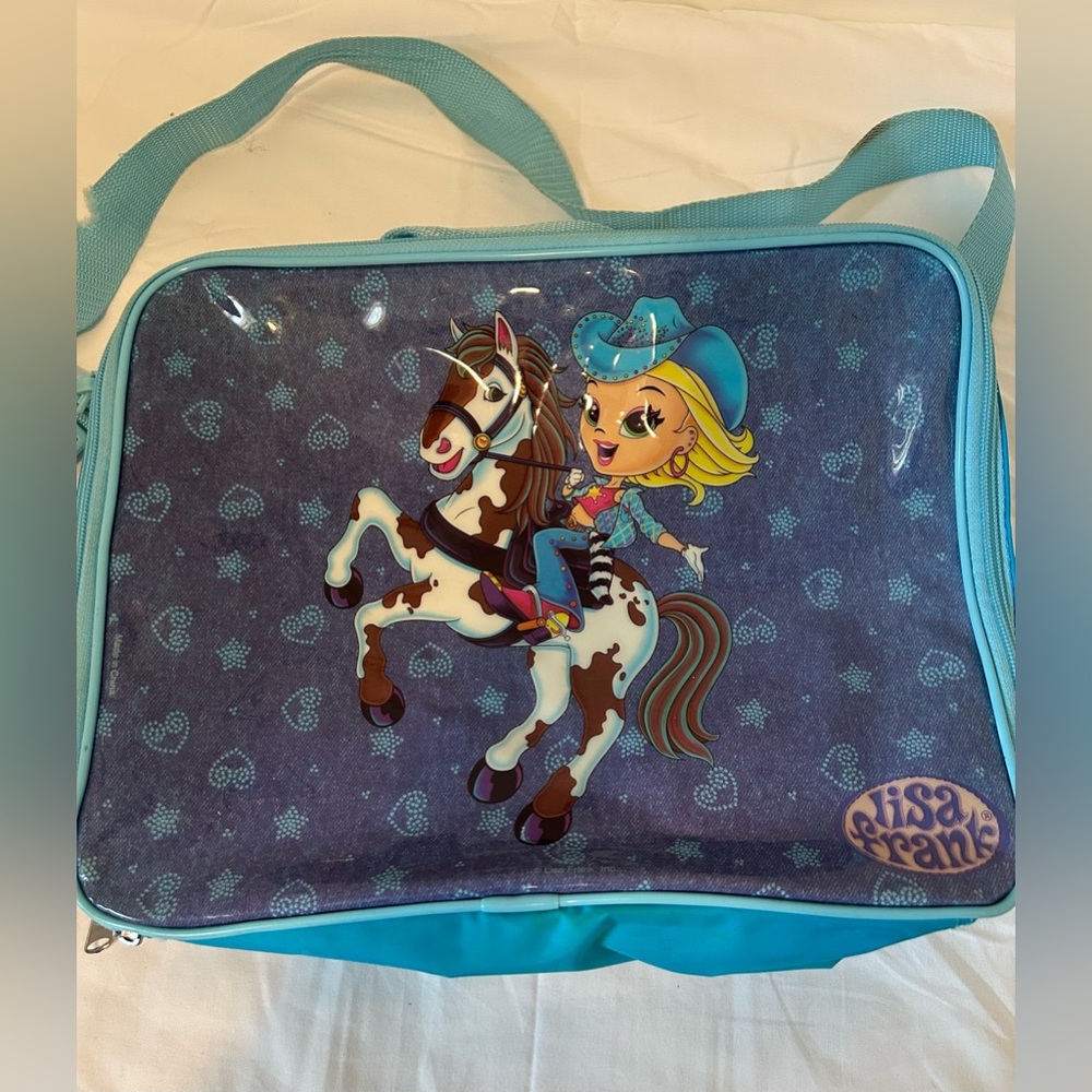 Lisa Frank Cheyenne Cowgirl Horse Western Blue Messenger Travel Shoulder Bag
